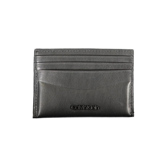 Portefeuille en cuir noir Calvin Klein