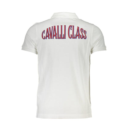 Cavalli Class White Cotton Men Polo Shirt by Cavalli Class