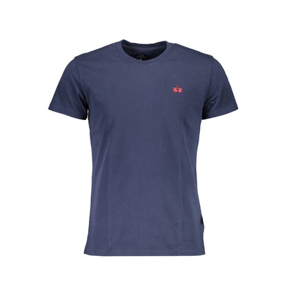 La Martina Elegant Crew Neck Cotton Tee with Embroidery by La Martina