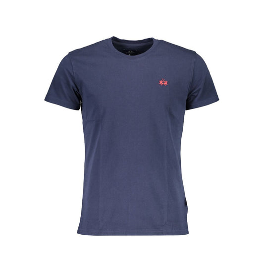 La Martina Elegant Crew Neck Cotton Tee with Embroidery by La Martina