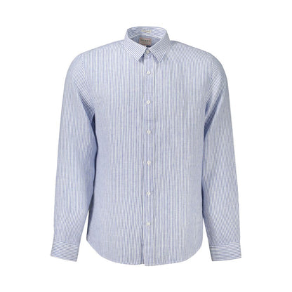 Guess Jeans Blue Linen Men Shirt by Guess Jeans