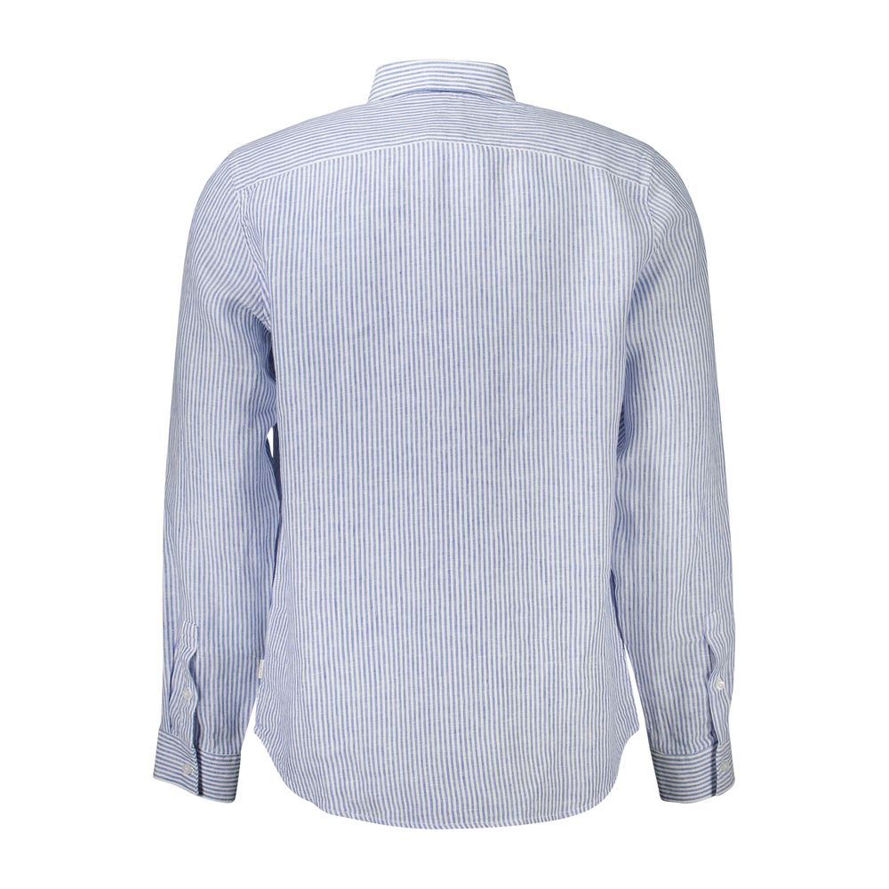 Guess Jeans Blue Linen Men Shirt by Guess Jeans