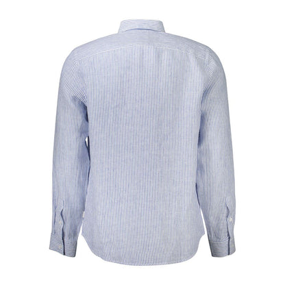Guess Jeans Blue Linen Men Shirt by Guess Jeans
