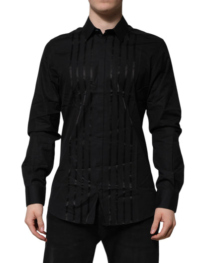 Dolce & Gabbana Black GOLD Long Sleeves Men Formal Dress Shirt by Dolce & Gabbana