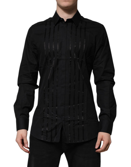 Dolce & Gabbana Black GOLD Long Sleeves Men Formal Dress Shirt by Dolce & Gabbana