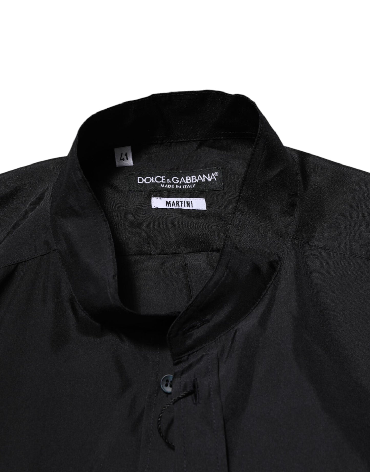 Dolce & Gabbana Dark Blue Silk MARTINI Men Formal Dress Shirt by Dolce & Gabbana