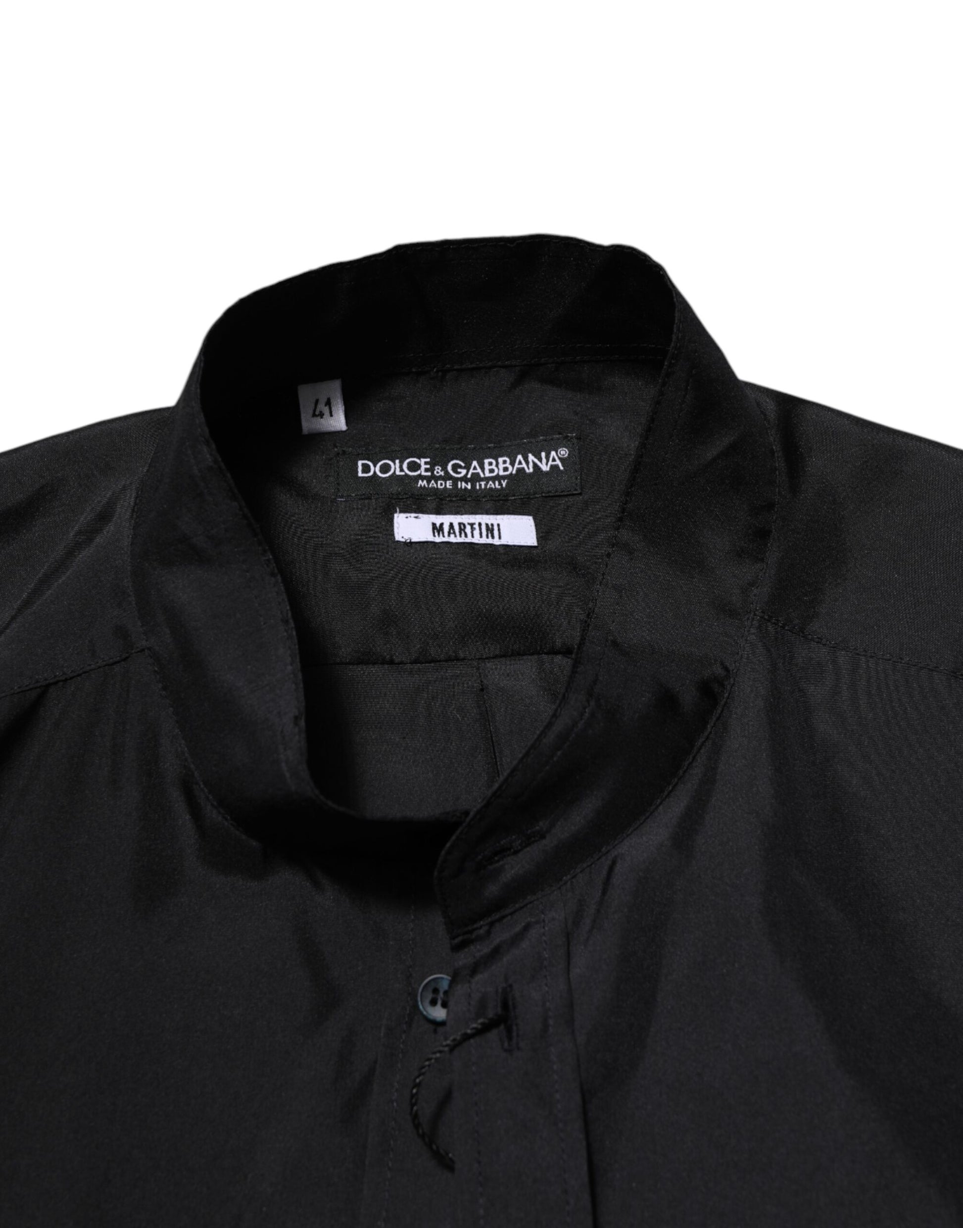 Dolce & Gabbana Dark Blue Silk MARTINI Men Formal Dress Shirt by Dolce & Gabbana