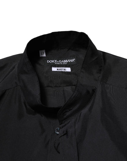 Dolce & Gabbana Dark Blue Silk MARTINI Men Formal Dress Shirt by Dolce & Gabbana