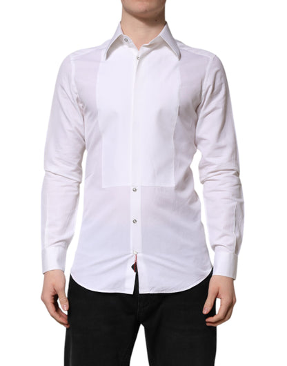Chemise à manches longues en coton blanc Dolce &amp; Gabbana