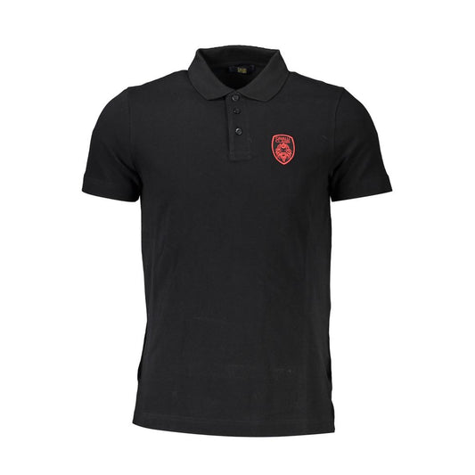 Polo Cavalli Class en coton noir pour homme