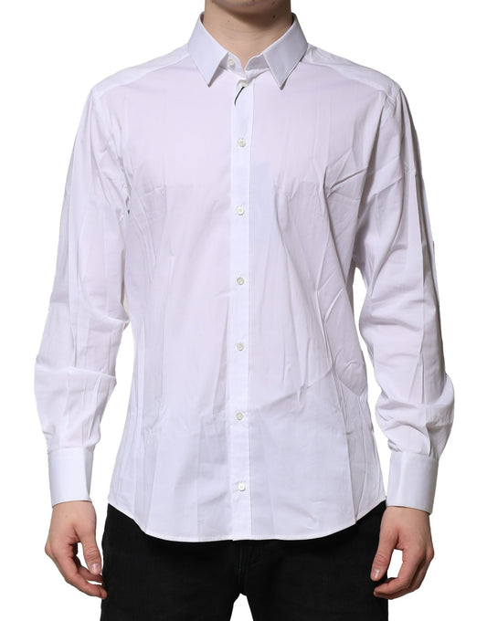 Dolce & Gabbana White Cotton GOLD Long Sleeves Dress Shirt by Dolce & Gabbana