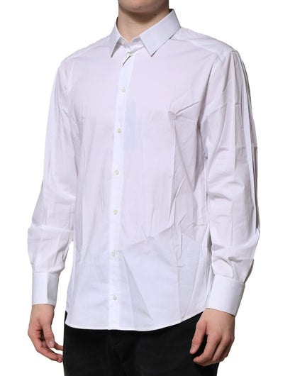 Dolce & Gabbana White Cotton GOLD Long Sleeves Dress Shirt by Dolce & Gabbana