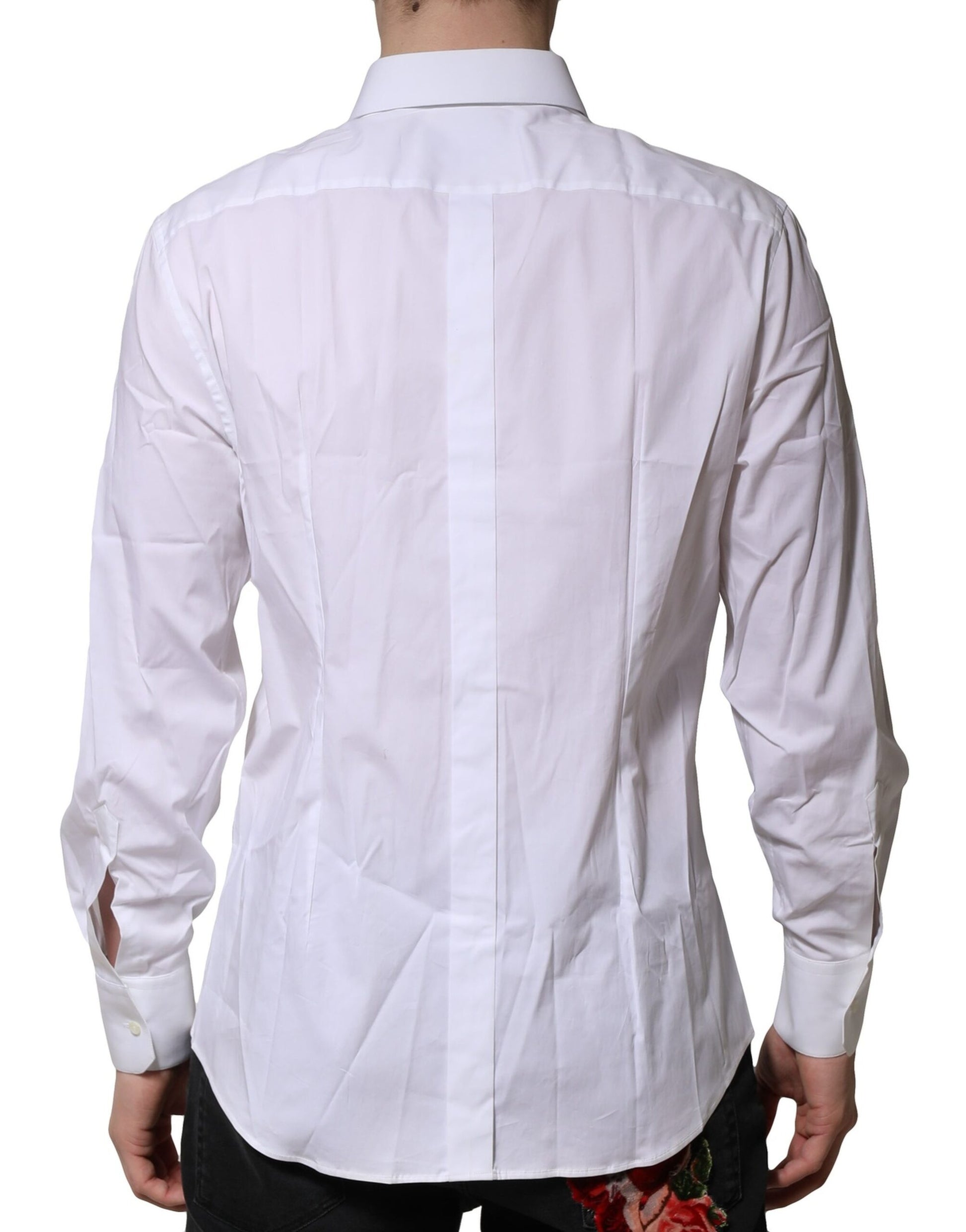 Dolce & Gabbana White Cotton GOLD Long Sleeves Dress Shirt by Dolce & Gabbana