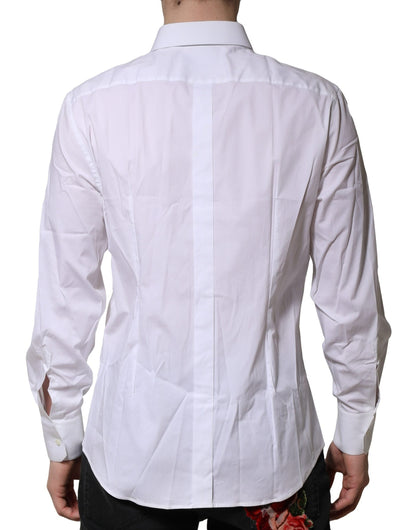 Dolce & Gabbana White Cotton GOLD Long Sleeves Dress Shirt by Dolce & Gabbana