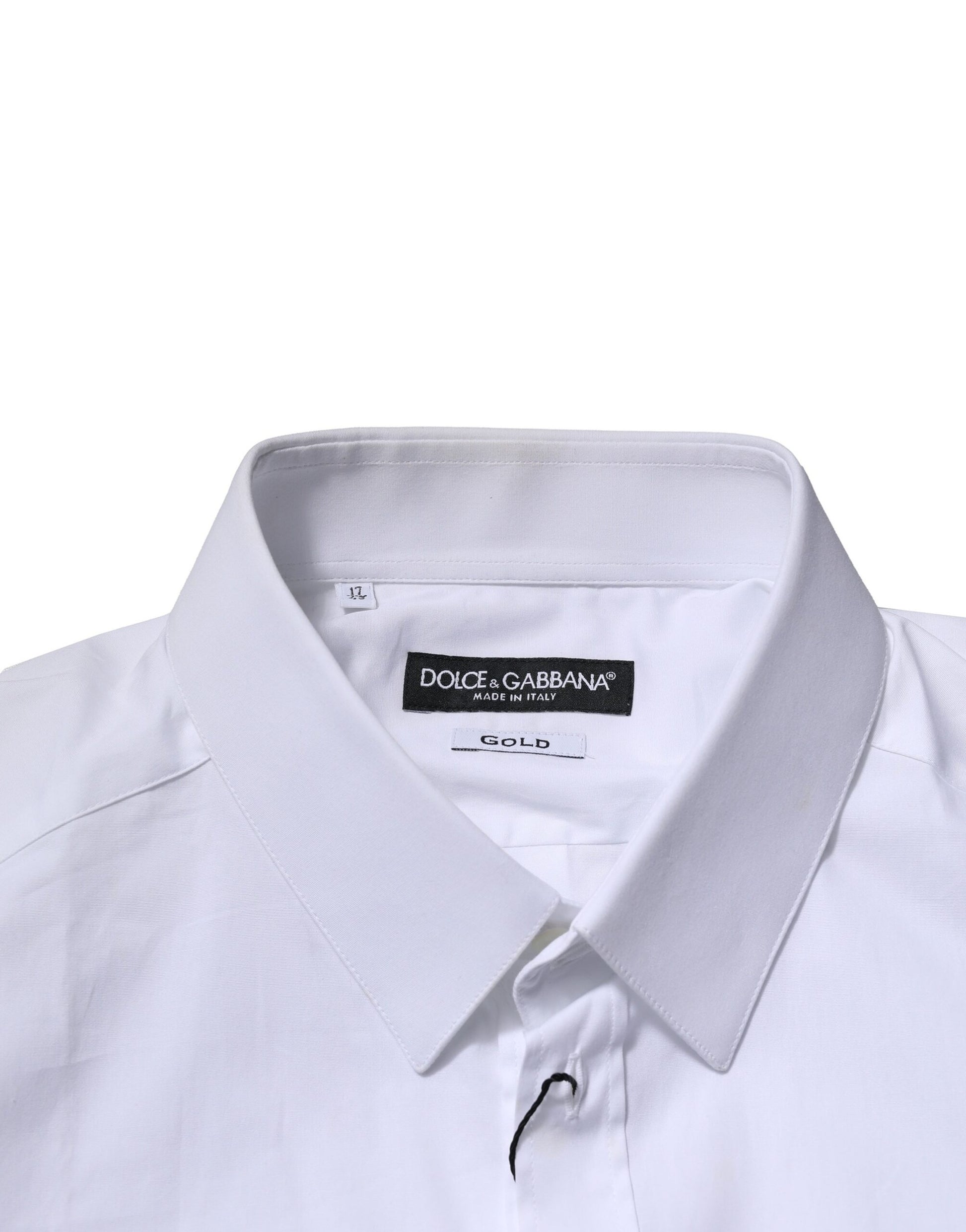 Dolce & Gabbana White Cotton GOLD Long Sleeves Dress Shirt by Dolce & Gabbana
