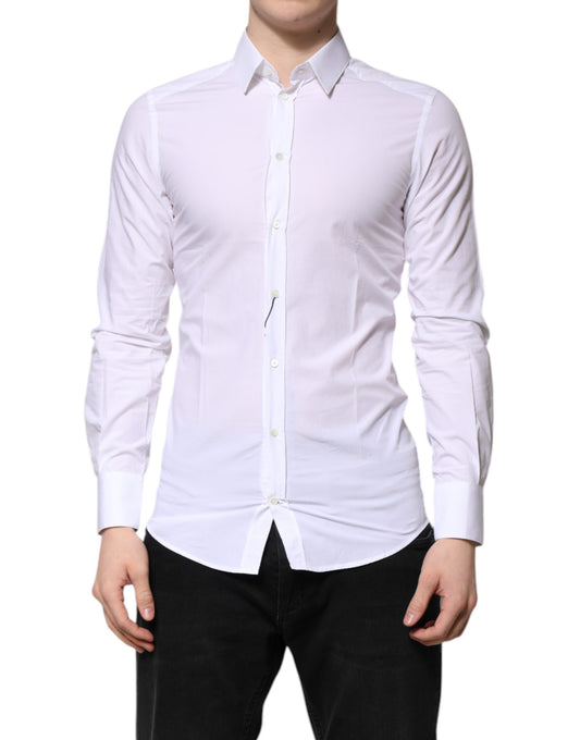 Dolce & Gabbana White Cotton GOLD Long Sleeves Dress Shirt by Dolce & Gabbana
