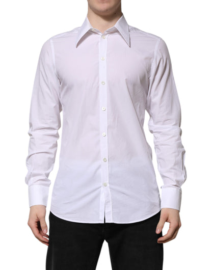 Dolce & Gabbana White Cotton Long Sleeves Dress Shirt by Dolce & Gabbana