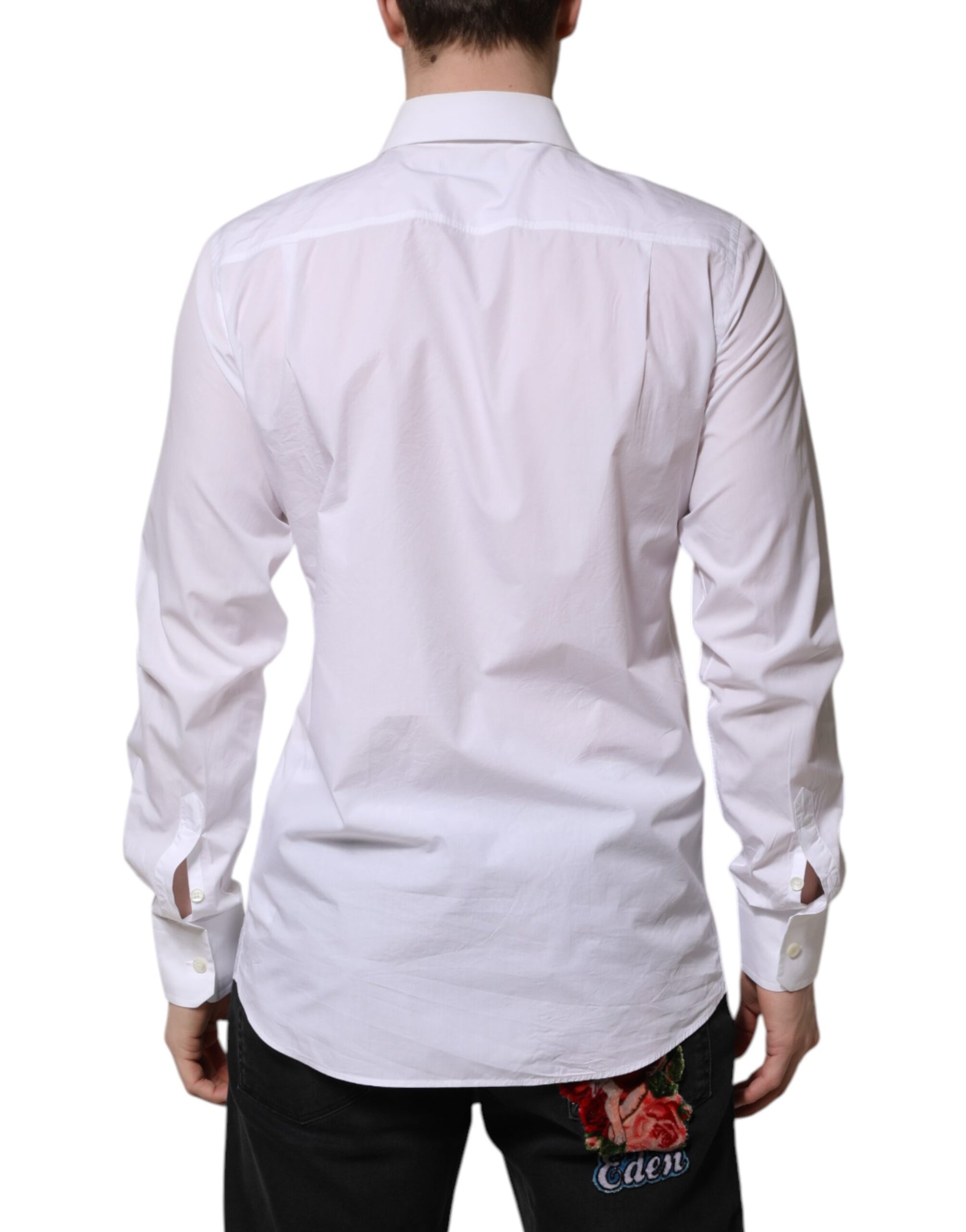 Dolce & Gabbana White Cotton Long Sleeves Dress Shirt by Dolce & Gabbana