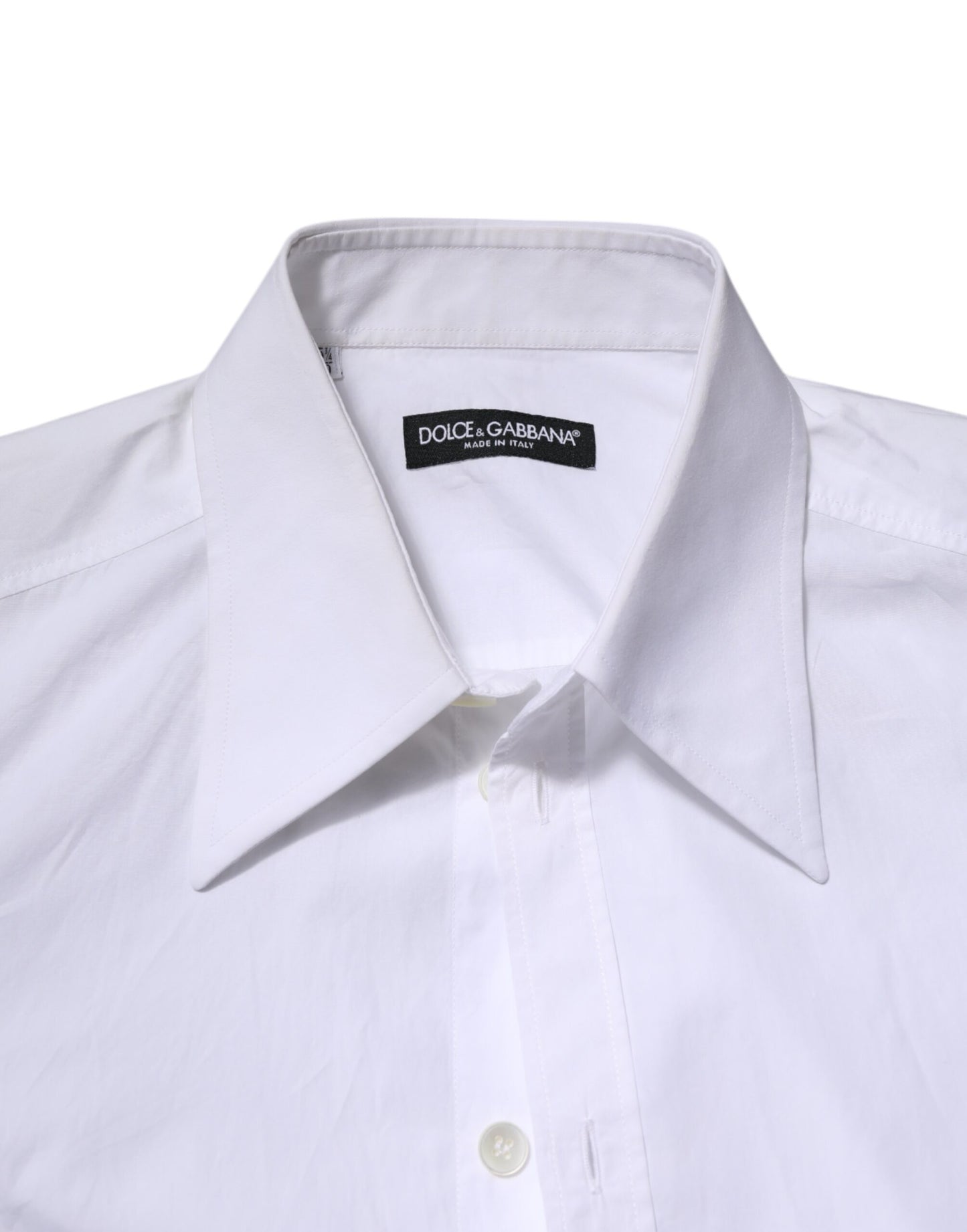Dolce & Gabbana White Cotton Long Sleeves Dress Shirt by Dolce & Gabbana