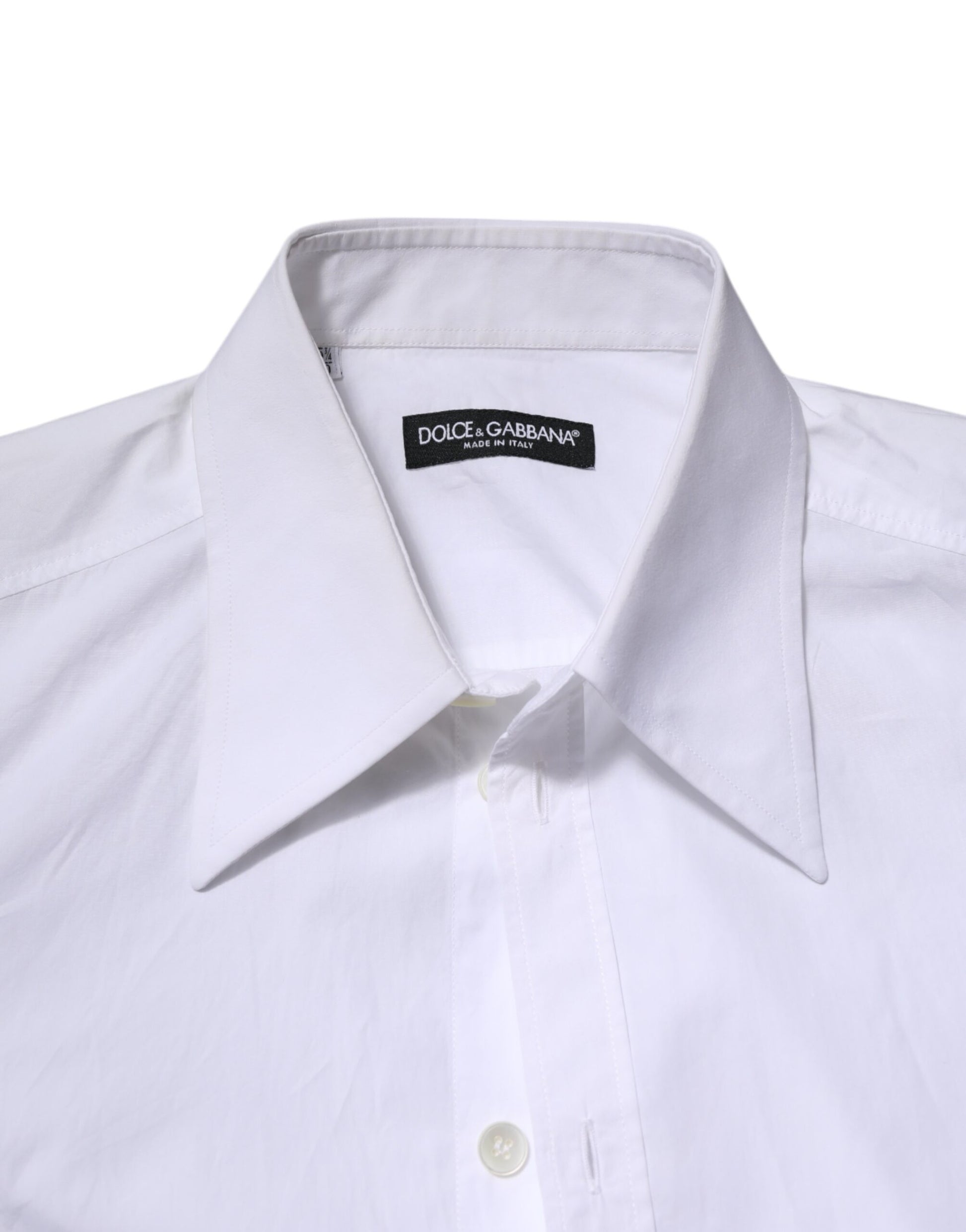 Dolce & Gabbana White Cotton Long Sleeves Dress Shirt by Dolce & Gabbana
