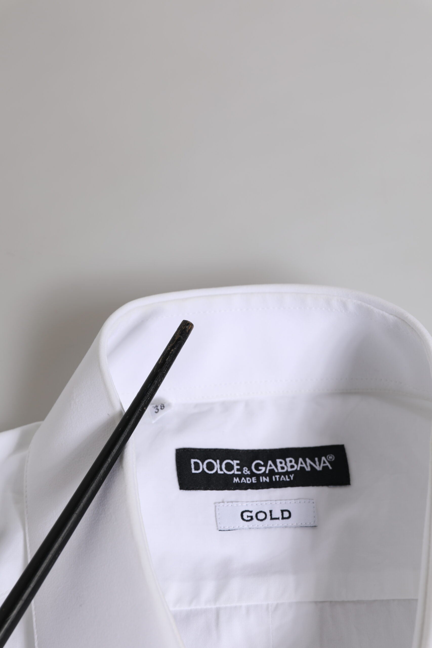 Dolce & Gabbana White Cotton GOLD Long Sleeves Dress Men Shirt by Dolce & Gabbana