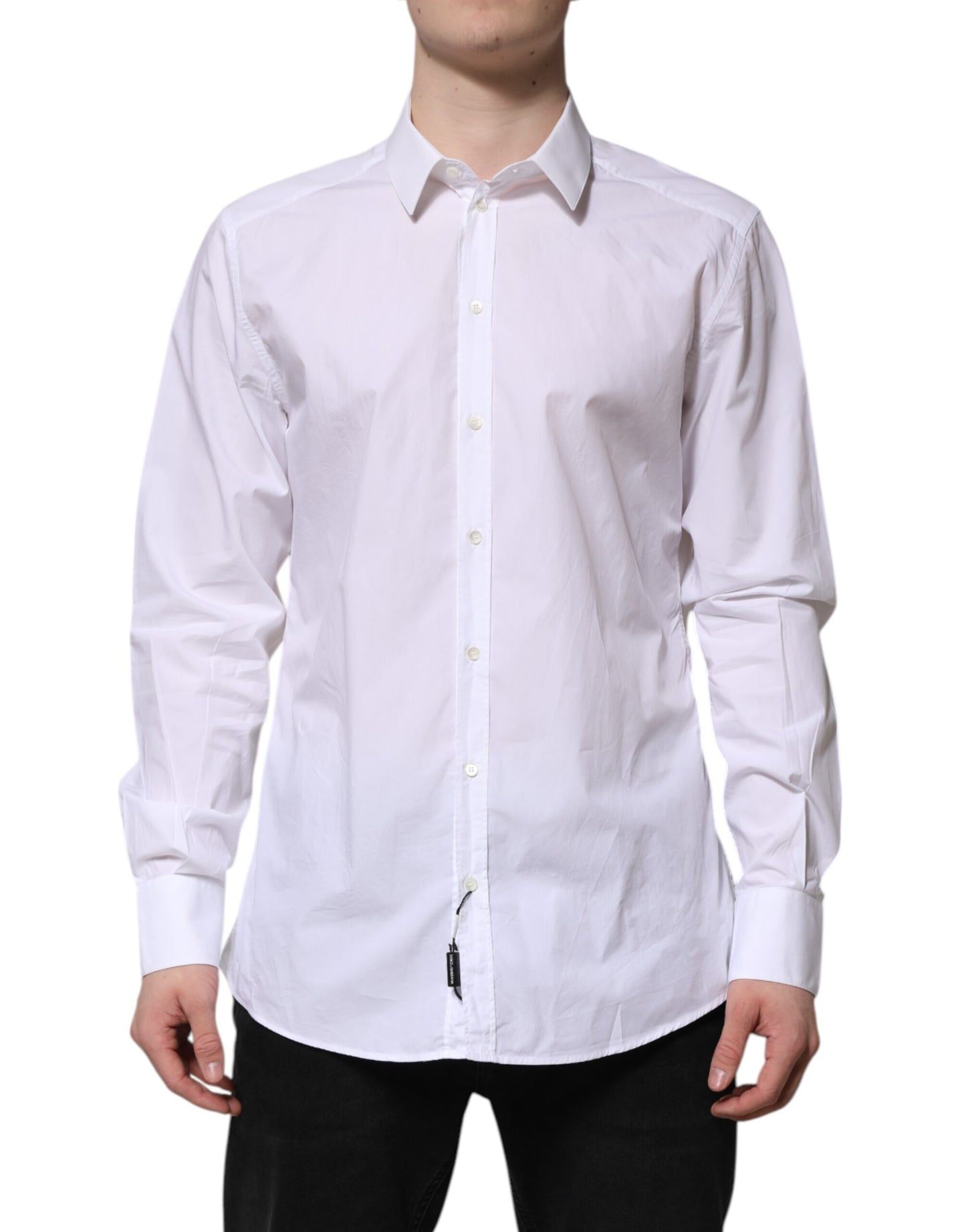 Dolce & Gabbana White Cotton GOLD Long Sleeves Dress Shirt by Dolce & Gabbana