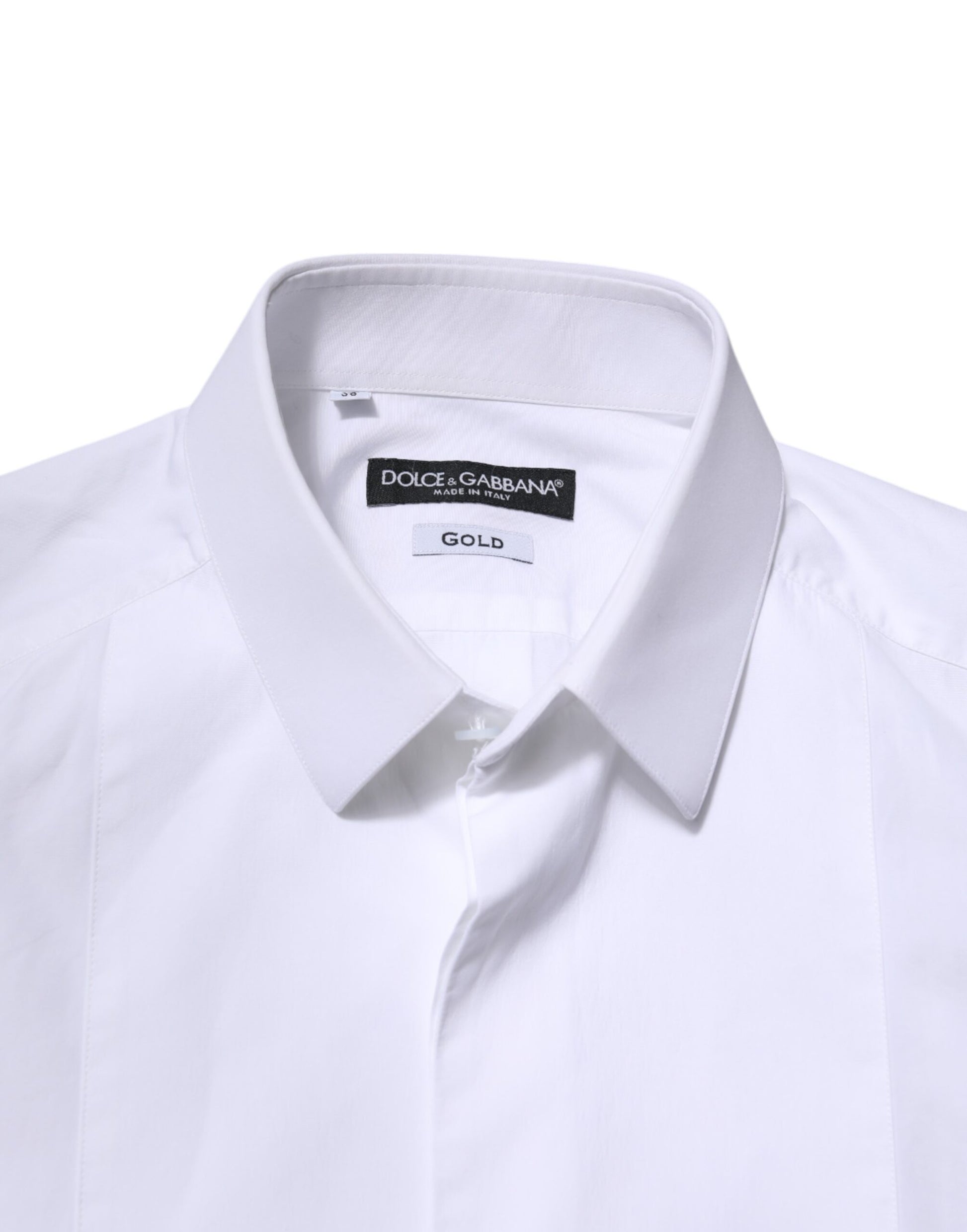 Dolce & Gabbana White Cotton GOLD Long Sleeves Men Dress Shirt by Dolce & Gabbana