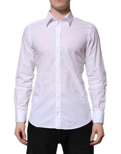 Dolce & Gabbana White Cotton GOLD Long Sleeves Dress Shirt by Dolce & Gabbana