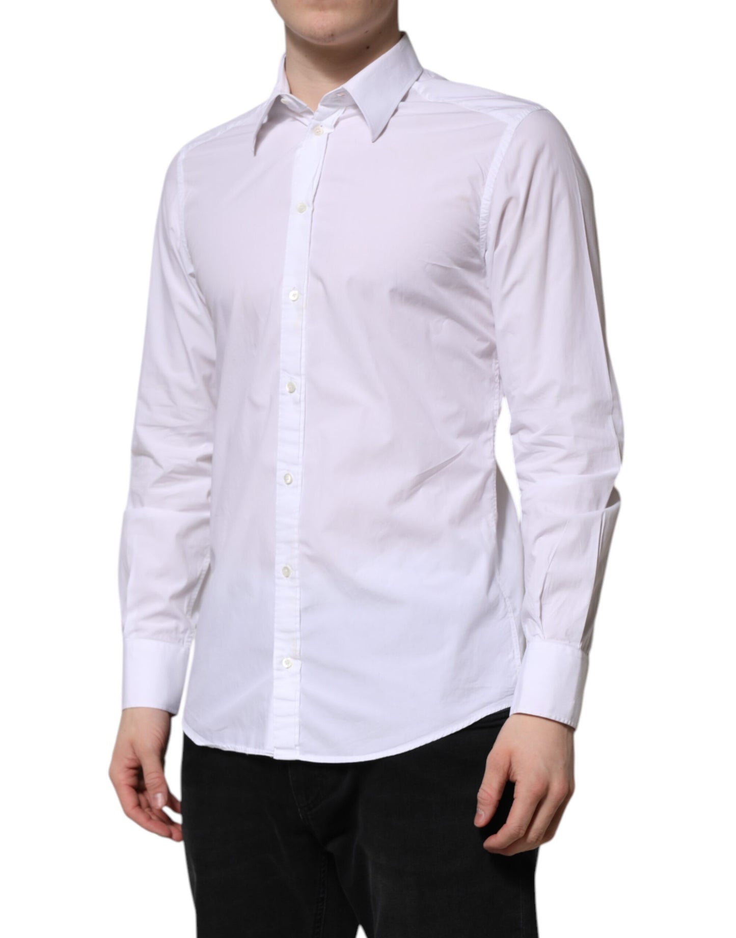 Dolce & Gabbana White Cotton GOLD Long Sleeves Dress Shirt by Dolce & Gabbana