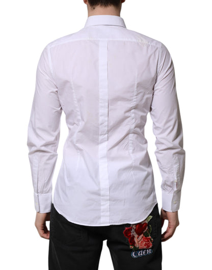 Dolce & Gabbana White Cotton GOLD Long Sleeves Dress Shirt by Dolce & Gabbana