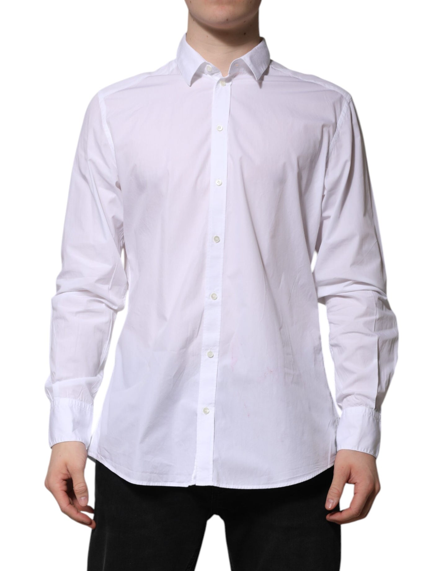 Dolce & Gabbana White Cotton Long Sleeves Dress Formal Shirt by Dolce & Gabbana