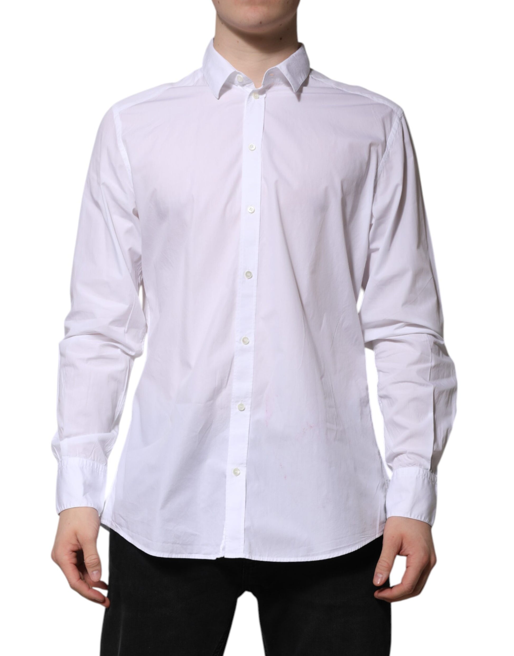 Dolce & Gabbana White Cotton Long Sleeves Dress Formal Shirt by Dolce & Gabbana