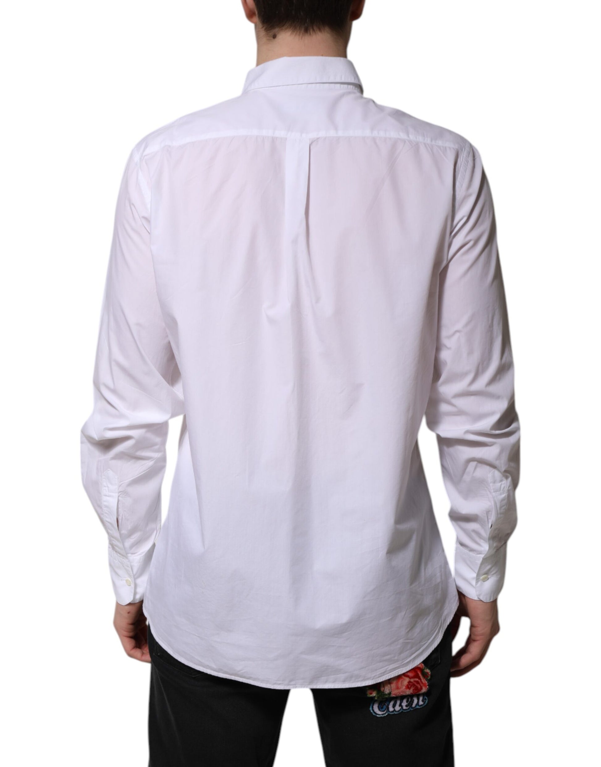 Dolce & Gabbana White Cotton Long Sleeves Dress Formal Shirt by Dolce & Gabbana