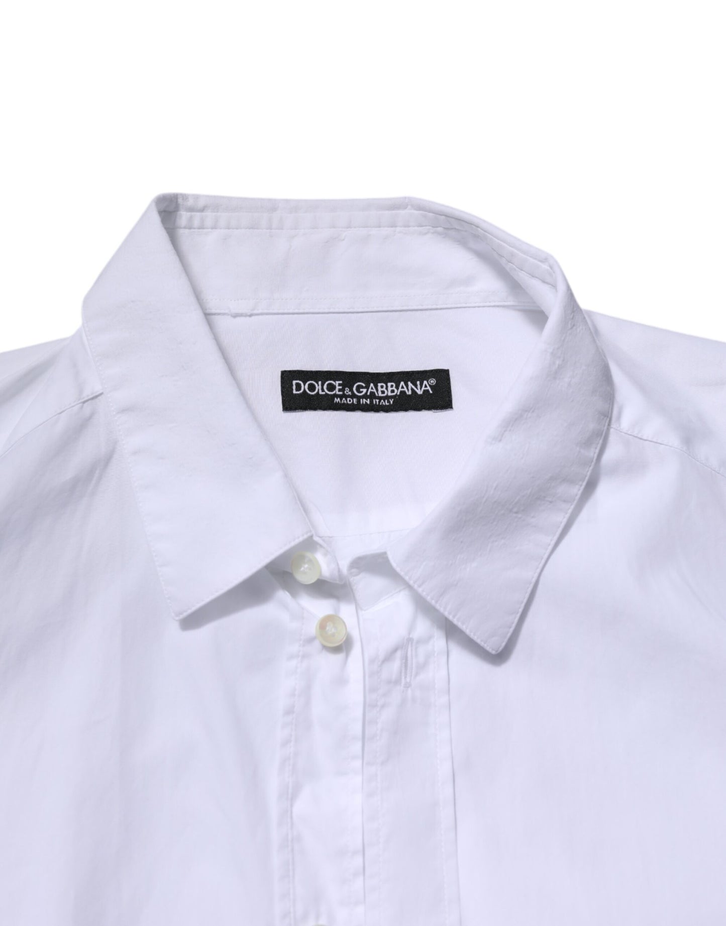 Dolce & Gabbana White Cotton Long Sleeves Dress Formal Shirt by Dolce & Gabbana