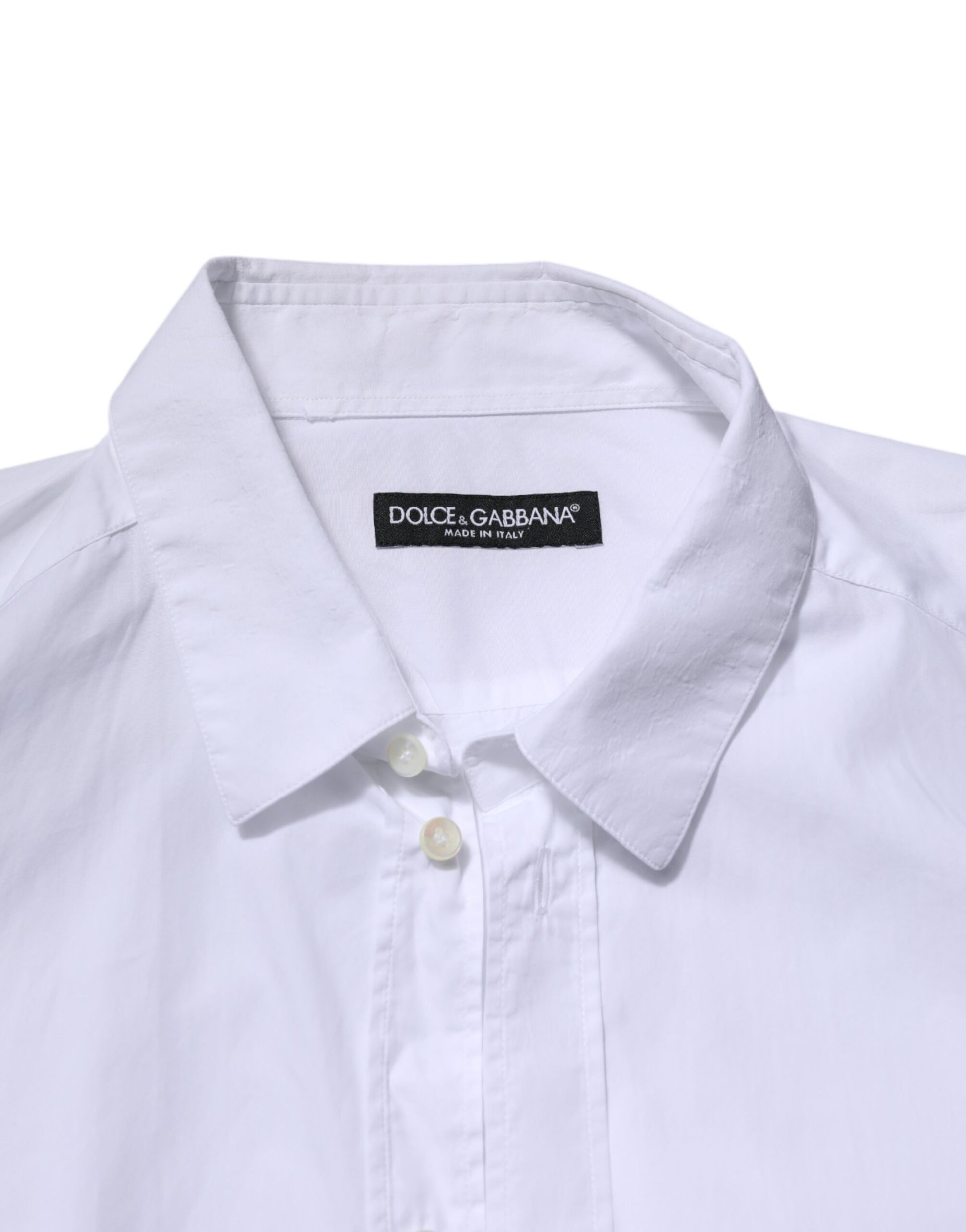 Dolce & Gabbana White Cotton Long Sleeves Dress Formal Shirt by Dolce & Gabbana