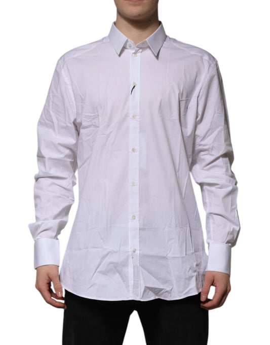 Dolce & Gabbana White Cotton GOLD Long Sleeves Dress Shirt by Dolce & Gabbana