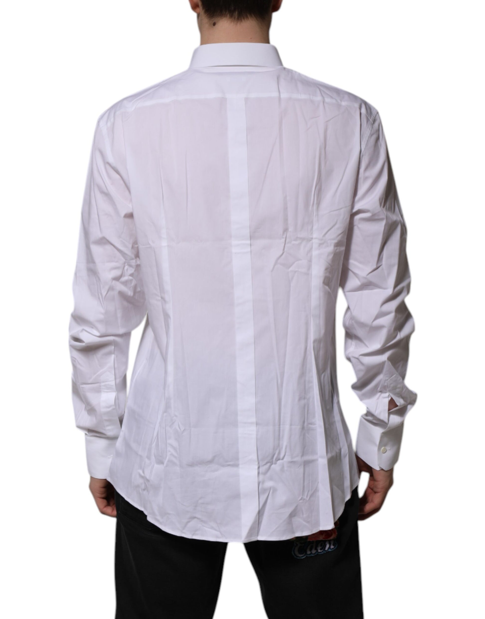 Dolce & Gabbana White Cotton GOLD Long Sleeves Dress Shirt by Dolce & Gabbana