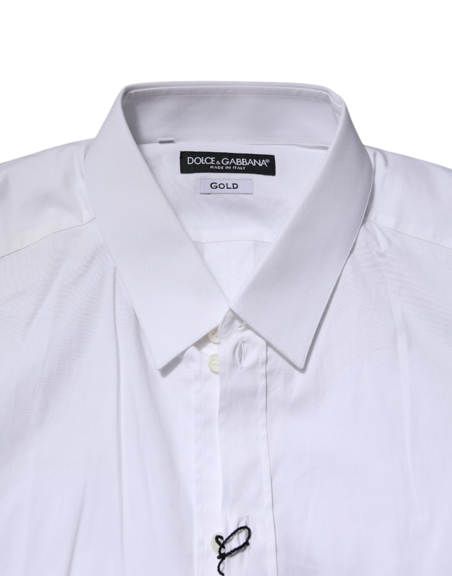 Dolce & Gabbana White Cotton GOLD Long Sleeves Dress Shirt by Dolce & Gabbana