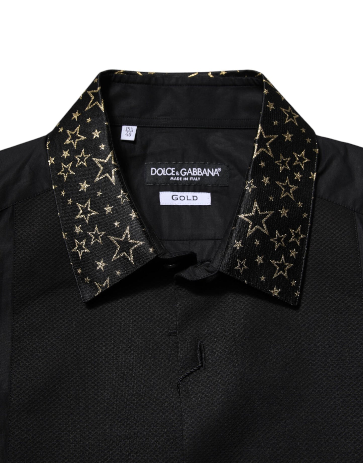 Dolce & Gabbana Black Cotton GOLD Long Sleeves Dress Shirt by Dolce & Gabbana