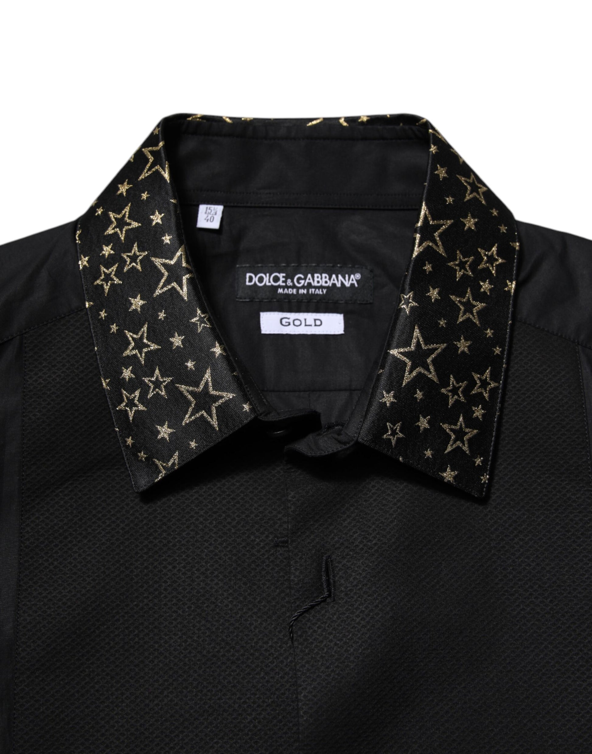 Dolce & Gabbana Black Cotton GOLD Long Sleeves Dress Shirt by Dolce & Gabbana