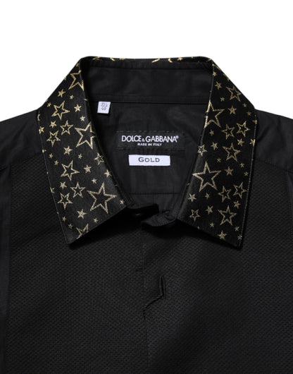 Dolce & Gabbana Black Cotton GOLD Long Sleeves Dress Shirt by Dolce & Gabbana