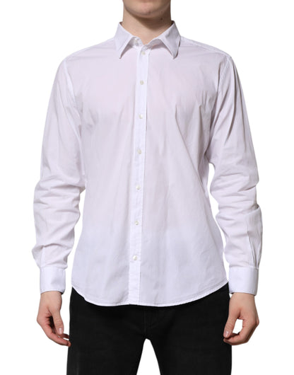 Dolce & Gabbana White Cotton STAFF Long Sleeves Formal Shirt by Dolce & Gabbana