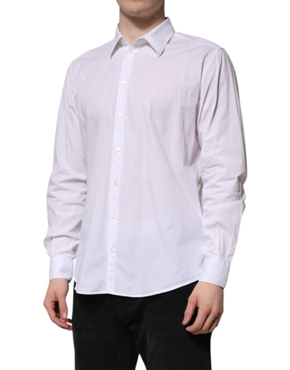 Dolce & Gabbana White Cotton STAFF Long Sleeves Formal Shirt by Dolce & Gabbana