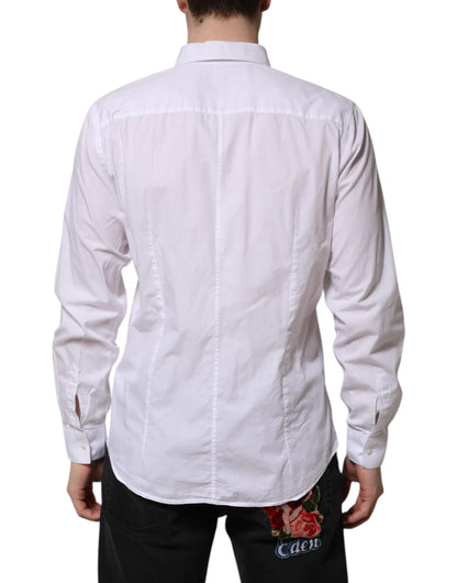 Dolce & Gabbana White Cotton STAFF Long Sleeves Formal Shirt by Dolce & Gabbana