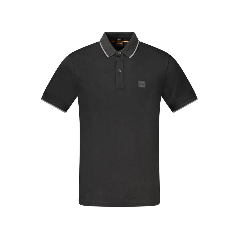 Polo en coton noir Hugo Boss