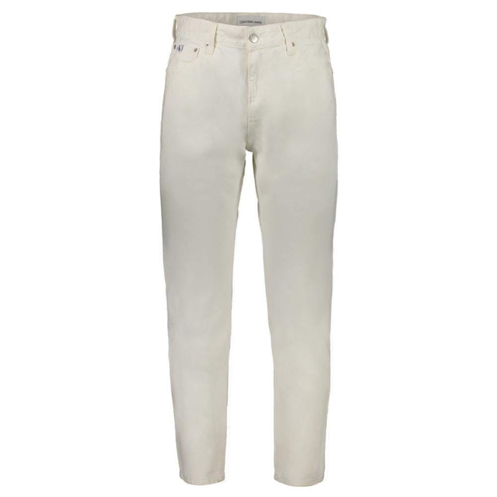 Calvin Klein White Cotton Jeans & Pant by Calvin Klein