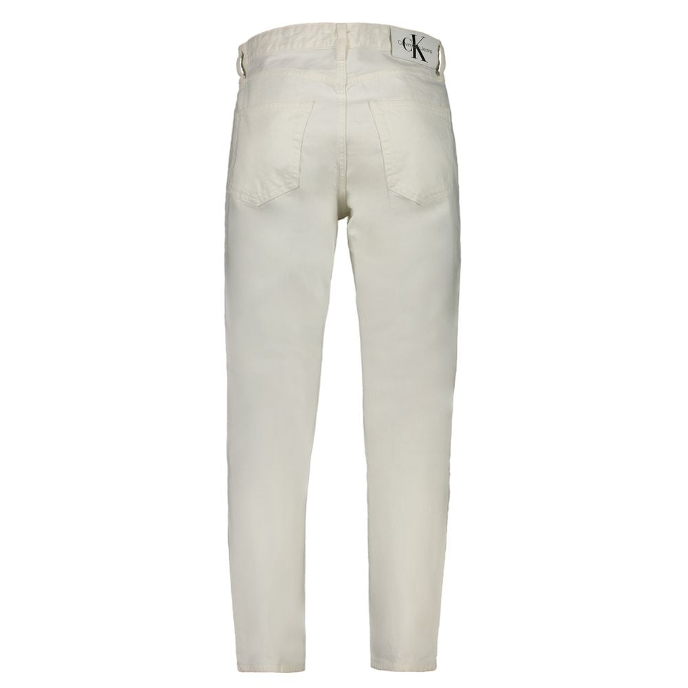Calvin Klein White Cotton Jeans & Pant by Calvin Klein