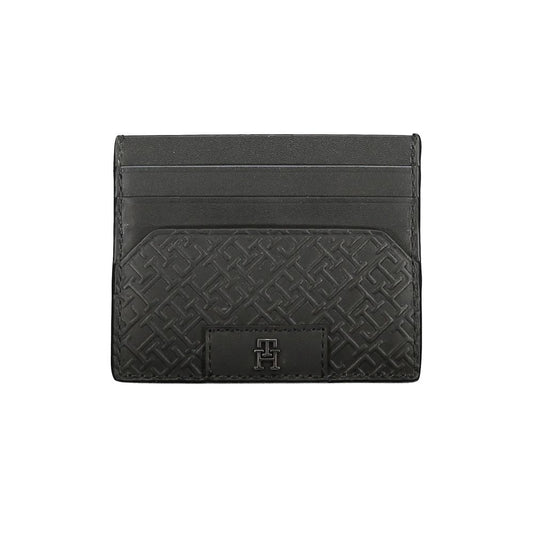 Portefeuille en cuir noir Tommy Hilfiger