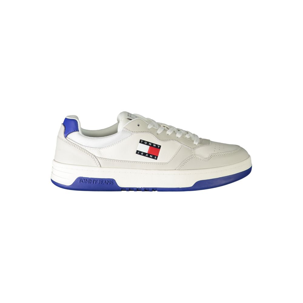 Tommy Hilfiger White Leather Men Sneaker by Tommy Hilfiger