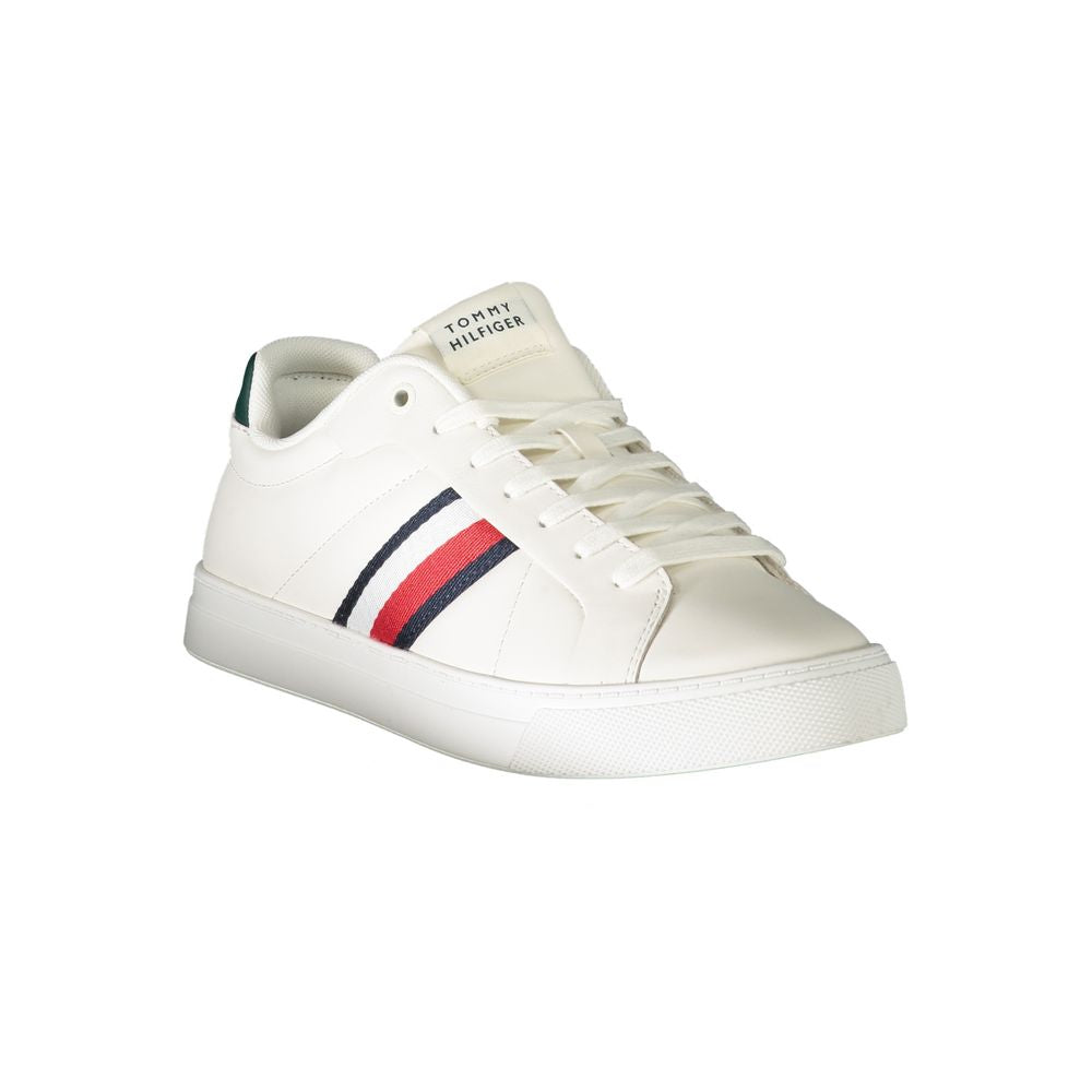 Tommy Hilfiger White Leather Men Sneaker by Tommy Hilfiger